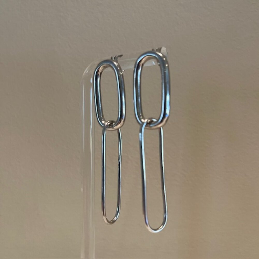 Oval Hoop Dangling Earrings - new - Picture 3 of 4